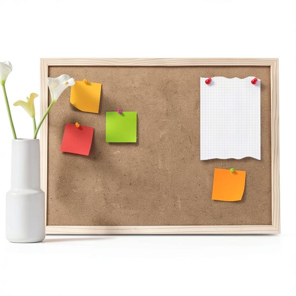 BGJRBY Cork Bulletin Board Brown Rectangular Office Home-4
