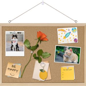 DAHAPYBOO Oak Cork Bulletin Board Office Home Wall-0