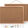 BGJRBY Cork Bulletin Board Brown Rectangular Office Home-0