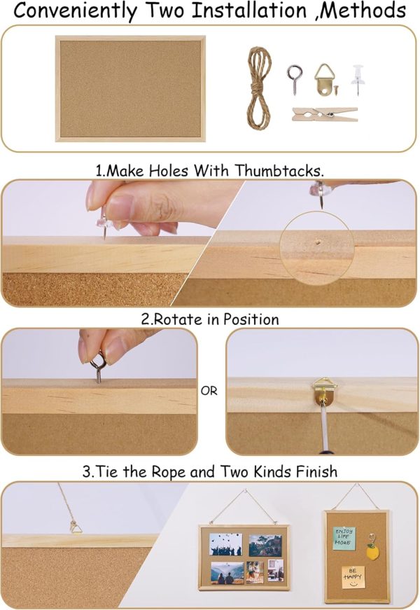 DAHAPYBOO Oak Cork Bulletin Board Office Home Wall-1