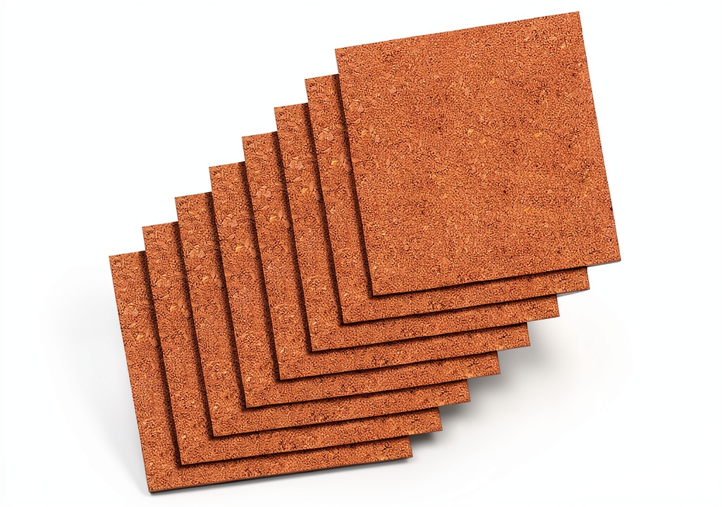 Quartet cork tiles arranged on a wall for a bulletin board display