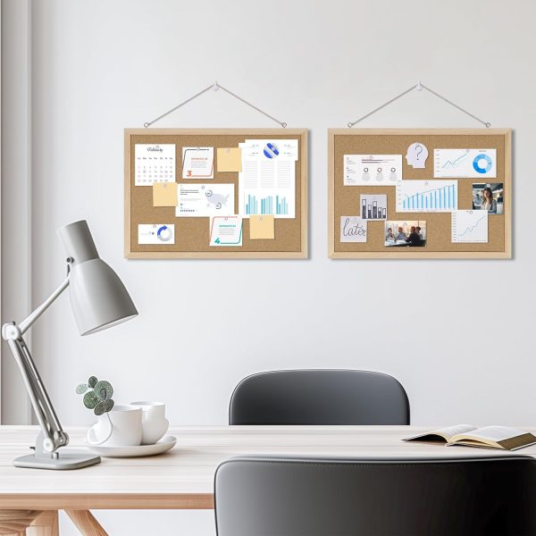 DAHAPYBOO Oak Cork Bulletin Board Office Home Wall-5