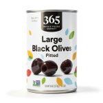 Black Condiment Olives Large Pitted Buttery Flavor 365-0