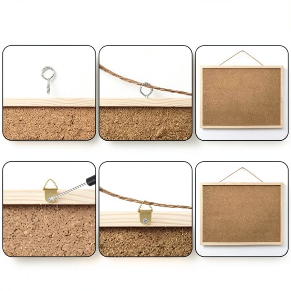 BGJRBY Cork Bulletin Board Brown Rectangular Office Home-1