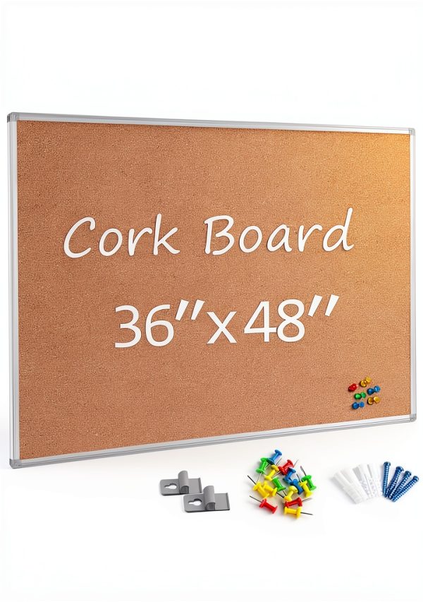 Board2by cork bulletin board silver 36x48-0