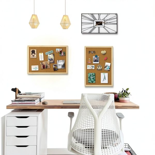 OWLKELA Premium Cork Board Wooden Frame Bulletin-5