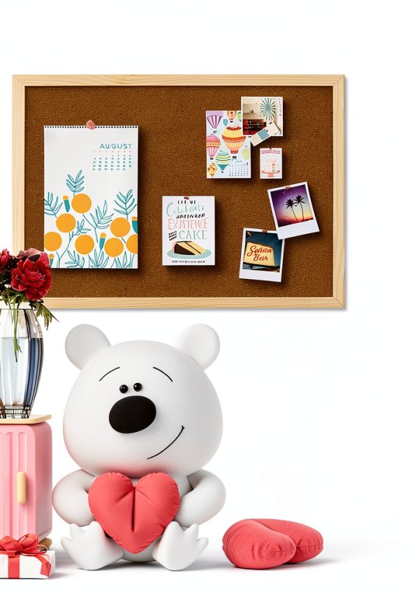 OWLKELA Premium Cork Board Wooden Frame Bulletin-3
