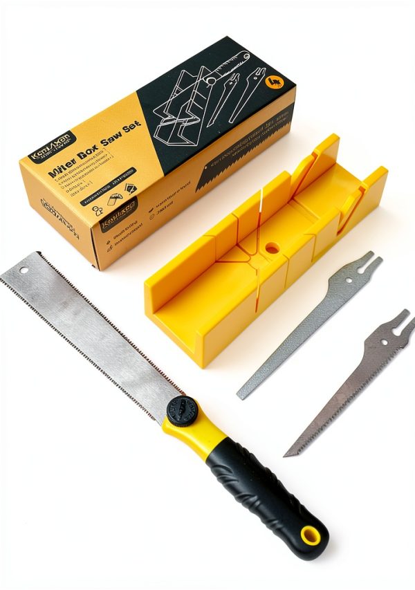 Konvixon Miter Box and Saw Set 4-Piece 12-Inch Yellow with 3 Blades-7