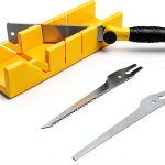 Konvixon Miter Box and Saw Set 4-Piece 12-Inch Yellow with 3 Blades-0
