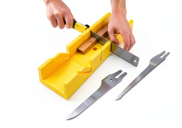 Konvixon Miter Box and Saw Set 4-Piece 12-Inch Yellow with 3 Blades-3