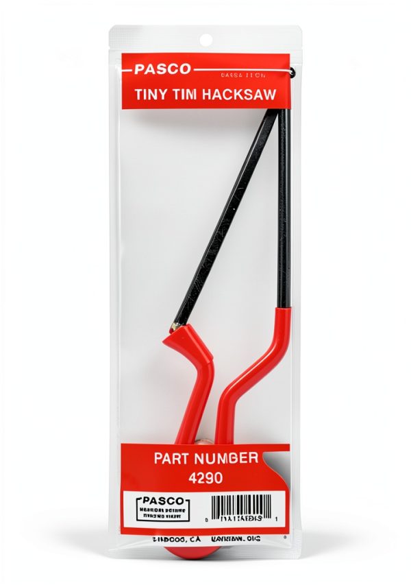 Pasco 4290 Tiny Tim Hacksaw Handsaw Compact Red Black Steel Blade-0
