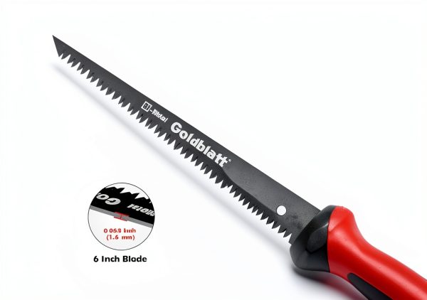 Goldblatt Drywall Saw 6-Inch Jab Handsaw with Soft Grip Handle Red-2