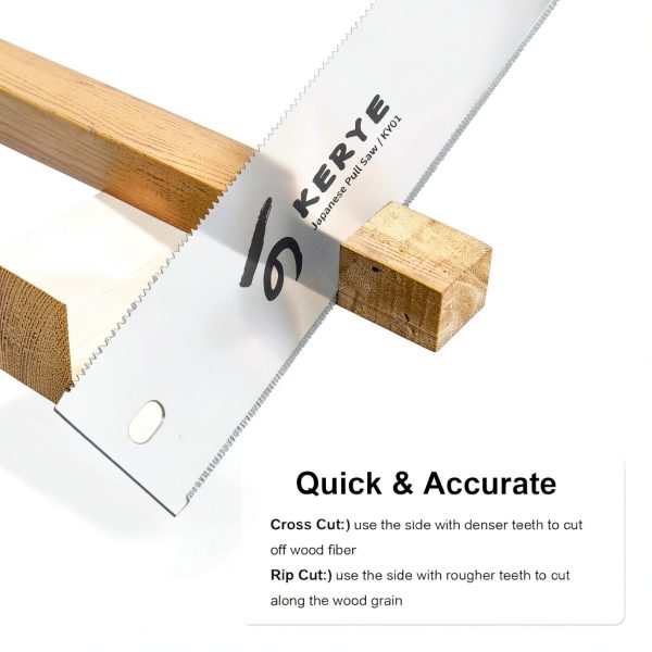 Japanese Pull Saw 9.5" KERYE Handsaw Double Edged 10/17 TPI Beechwood-7