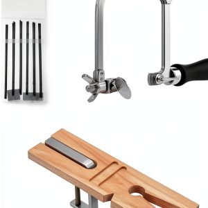 SE 3-in-1 Professional Jeweler's Saw Set - Saw Frame, 144 Blades, and V-Slot Bench Pin with Clamp - Versatile Tools for Precise Jewelry Making-0