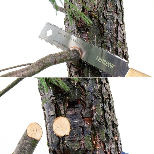 Hand Saw Woodworking Tools, 6-Inch Pull Saw, Flexible Double-Edge Blade 17/11 TPI, Japanese Flush Cut for DIY Craft, Non-Slip Wood Handle, Sharp & Lightweight for Woodworking and Garden Trim-4
