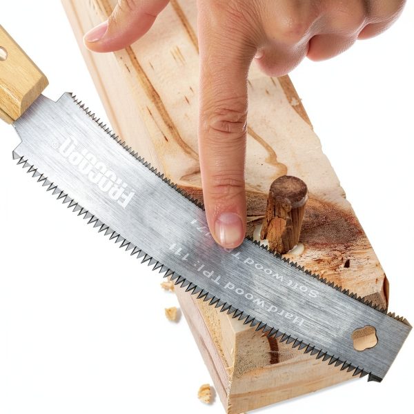 Hand Saw Woodworking Tools, 6-Inch Pull Saw, Flexible Double-Edge Blade 17/11 TPI, Japanese Flush Cut for DIY Craft, Non-Slip Wood Handle, Sharp & Lightweight for Woodworking and Garden Trim-5
