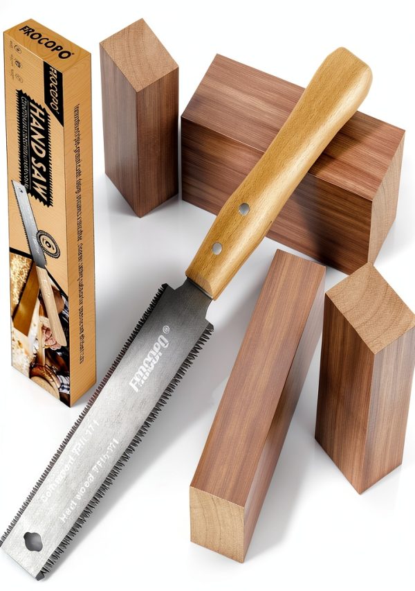 Hand Saw Woodworking Tools, 6-Inch Pull Saw, Flexible Double-Edge Blade 17/11 TPI, Japanese Flush Cut for DIY Craft, Non-Slip Wood Handle, Sharp & Lightweight for Woodworking and Garden Trim-0