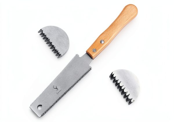 Japanese Hand Saw SS SHOVAN Double‑Edged 4.5" Blade Silver Lightweight-1