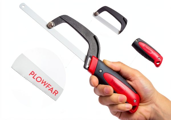 Aluminum Frame Mini Hacksaw PLOWFAR 10" HSS Blade Red-1